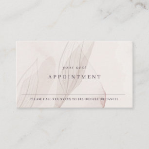Carte De Visite Chic Abstrait Blush Aquarelle Foliage Rendez-vous