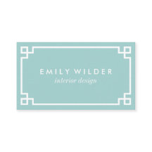 Chic Aqua et White Greek Key