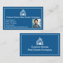 Chic Blue White Real Estate Company Realtor Photo