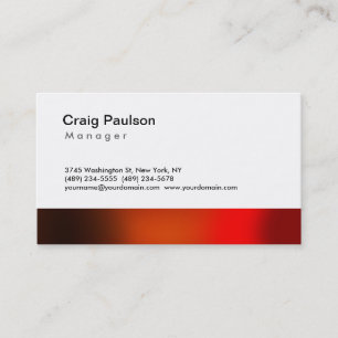 Carte de visite Chic Brown Red Orange Stripe Manag