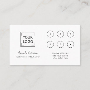 Carte De Visite CHIC Business Reward 6 Punch Logo blanc MARINE BLE