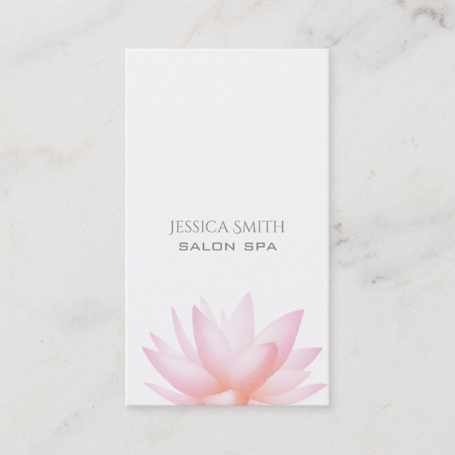 Carte De Visite Chic charmant élégant aquarelle lotus rose (Devant)