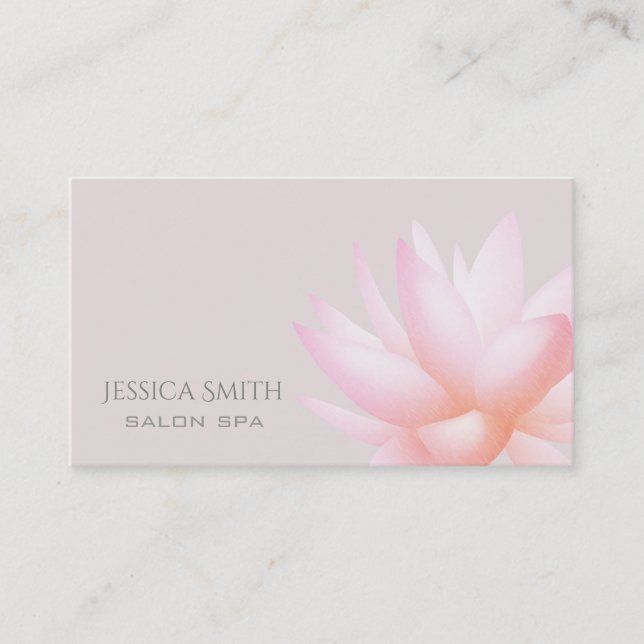 Carte De Visite Chic charmant lotus rose pâle (Devant)
