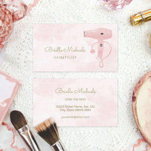 Carte De Visite Chic coiffeur Soft Rose FAUX Parties scintillant S