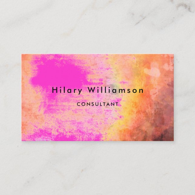 Carte De Visite Chic Coral Orange Hot Rose (Devant)