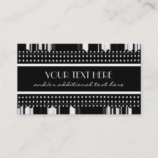 Carte De Visite Chic dans noir et le blanc (Devant)