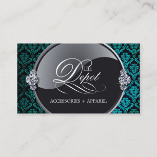 Carte de visite chic de damassé