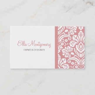 Carte de visite chic de damassé rose d'Ella