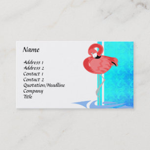 Carte de visite chic de Flamant rose