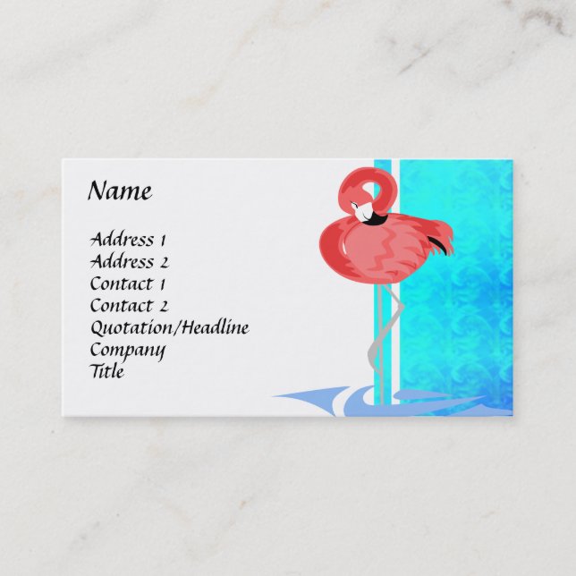 Carte de visite chic de Flamant rose (Devant)