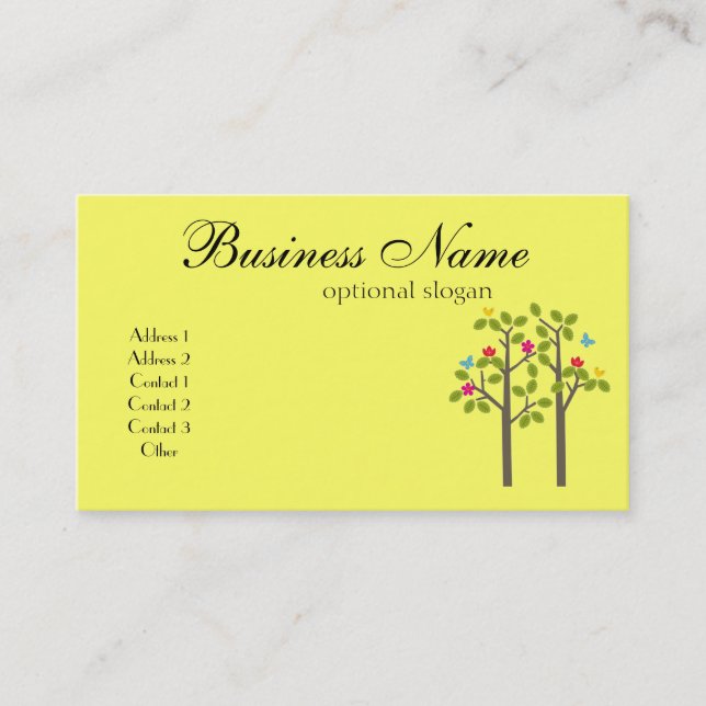 Carte de visite chic de jaune de boutique (Devant)