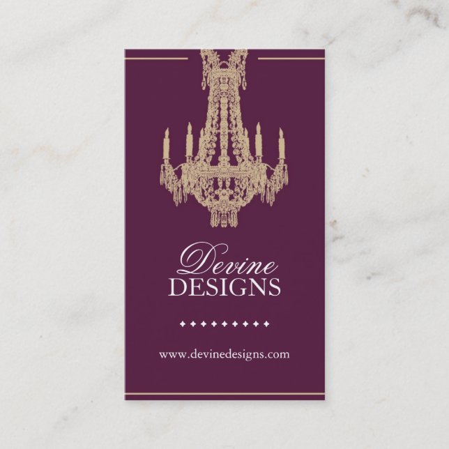 Carte de visite chic de lustre (Devant)