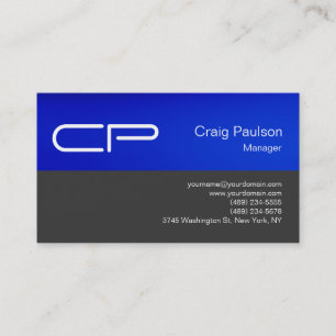 Carte de visite chic de monogramme tendance gris b