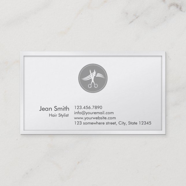 Carte de visite chic de rendez-vous de coiffeur (Devant)
