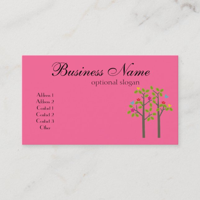 Carte de visite chic de rose de boutique (Devant)