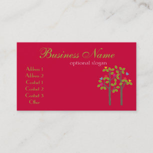 Carte de visite chic de rouge de boutique