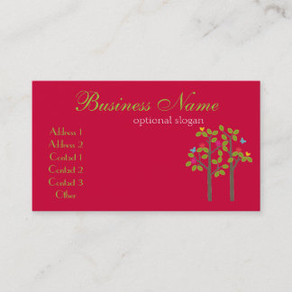 Carte de visite chic de rouge de boutique