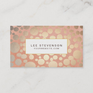 Carte De Visite Chic Design Faux Gold Foil Circles & Linge De Pêch