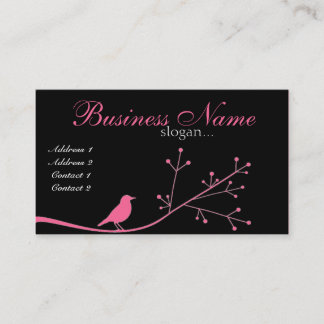 Carte de visite chic d'oiseau de rose de boutique