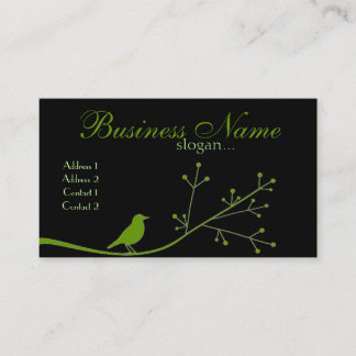 Carte de visite chic d'oiseau de vert de boutique