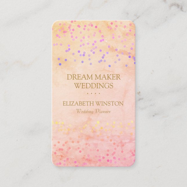 Carte De Visite Chic Élégant Confettis Professionnel (Devant)