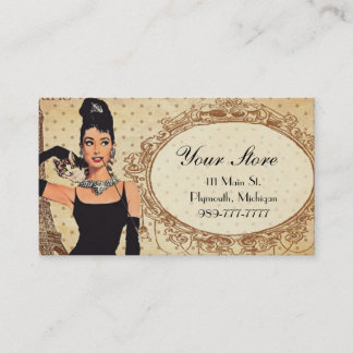 Carte de visite chic élégant de boutique de mode