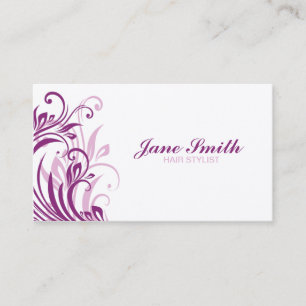 Carte De Visite Chic élégant floral de fleur moderne élégante