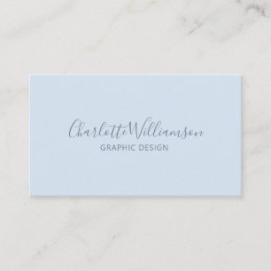 Carte De Visite Chic Élégant Monogramme Minimaliste Bleu Clair Élé