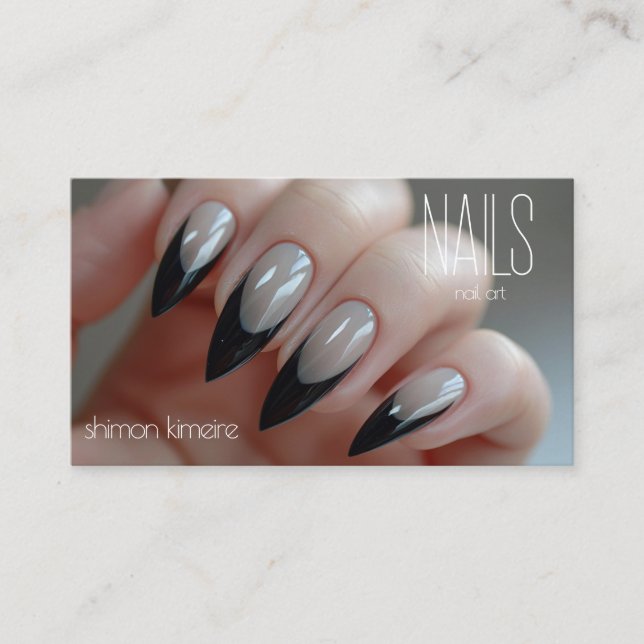 Carte De Visite Chic Elegant Nail Art Manicuriste Loyauté (Devant)