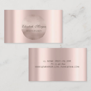 Carte De Visite Chic Elegant Simple Rose Gold Cercle