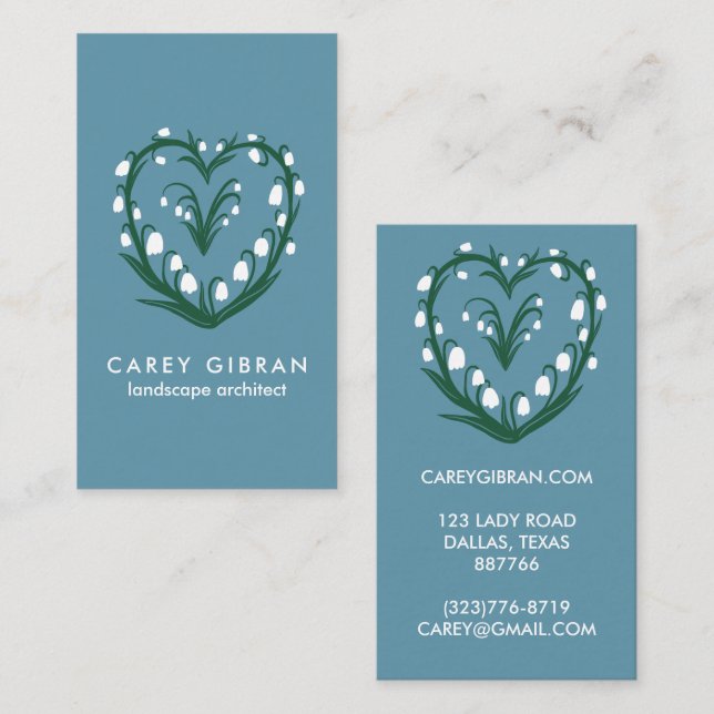 Carte De Visite Chic Elegant Snowdrop Lily Line Dessin sur mesure (Devant / Derrière)