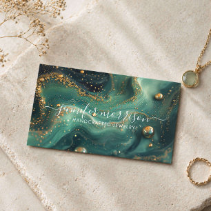 Carte De Visite Chic Emerald Green Malachite Parties scintillant o