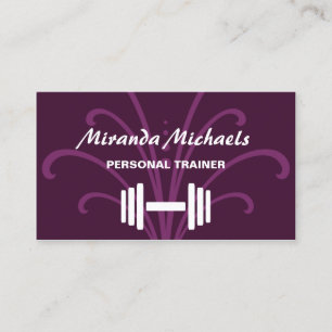 Carte De Visite Chic et élégant Violet personnel de formation