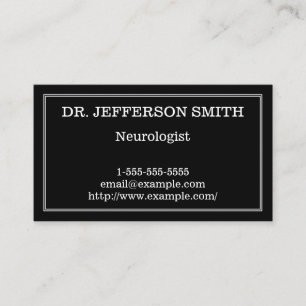 Carte de visite chic et minimal de neurologue