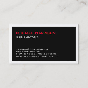Carte De Visite Chic et tendance Rouge Noir Blanc Consultant