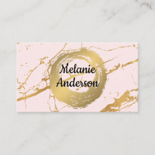 Carte De Visite Chic Faux Or Brossé   Marbre Doré