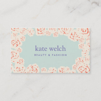 Carte De Visite Chic Feminine Pastel Roses Jaunes Boutique Florale
