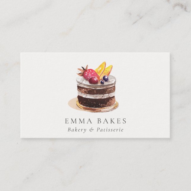 CARTE DE VISITE CHIC FRUITS FLORAL CAKE PATISSERIE CUPCAKE BAKERY (Devant)