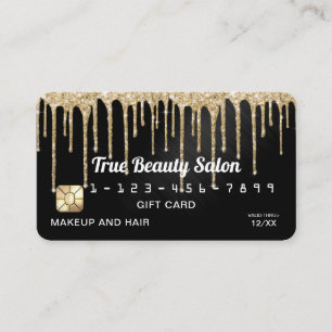Carte De Visite Chic Gold Black Metallic Parties scintillant Drift