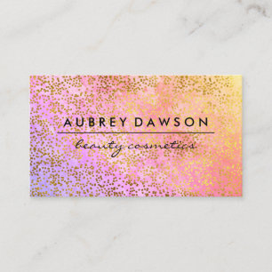 Carte De Visite Chic Gold Confetti Pink Purple Blend