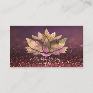 Carte De Visite Chic Gold Lotus Yoga Instructeur Bokeh