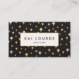 Carte De Visite Chic Gold Parties scintillant Star Black