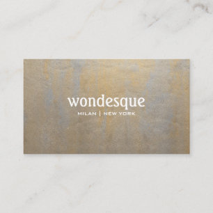 Carte De Visite Chic Gray Satin professionnel en or