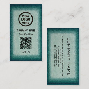 Carte De Visite Chic Green Design professionnel moderne QR Code Bu