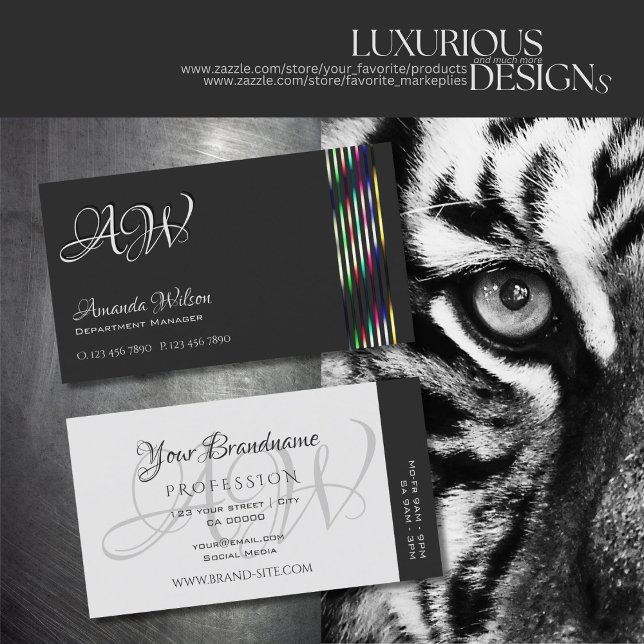 Carte De Visite Chic Gris foncé et gris clair Gris Gratuit Paraven (Créateur téléchargé)