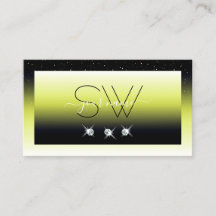 Chic jaune Ombre étincelante Diamants Monogramme