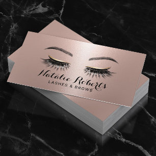 Carte De Visite Chic Lashes Maquillage Artiste Rose Gold Eyelash S