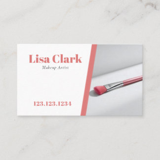 Carte De Visite Chic Light Pink Makeup Brush Beauty Salon