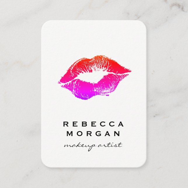 Carte De Visite Chic Lipstick Kiss (Devant)