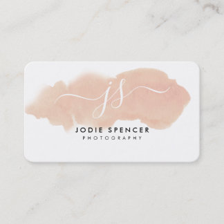 Carte De Visite CHIC LOGO élégante jolie couleur d'aquarelle initi